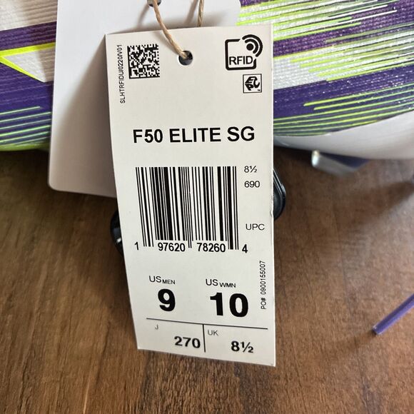 Adidas F50 Elite SG Soccer Cleats Men Size 9 Purple Rush Lucid Lemon JH7633 main image 6